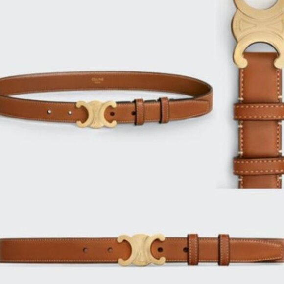 Celine Triomphe Belt in Natural Calfskin-Brown - Picture 1 of 4